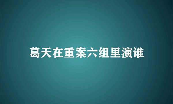 葛天在重案六组里演谁