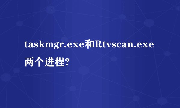 taskmgr.exe和Rtvscan.exe两个进程?