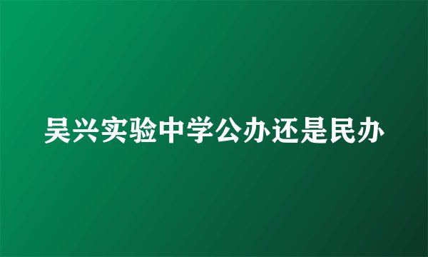 吴兴实验中学公办还是民办