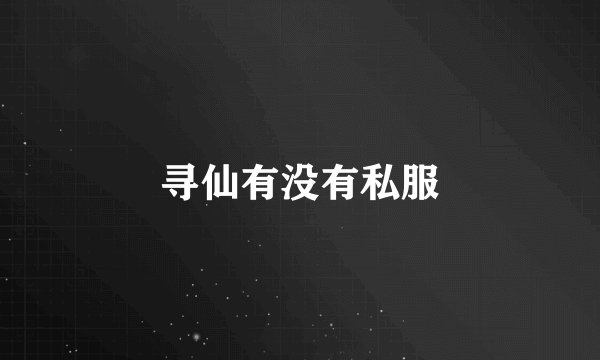 寻仙有没有私服