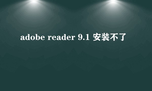 adobe reader 9.1 安装不了