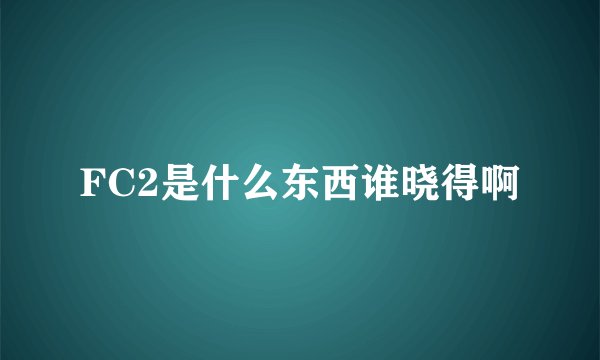 FC2是什么东西谁晓得啊