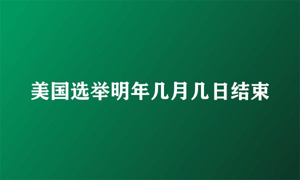 美国选举明年几月几日结束
