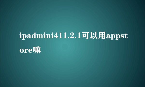 ipadmini411.2.1可以用appstore嘛