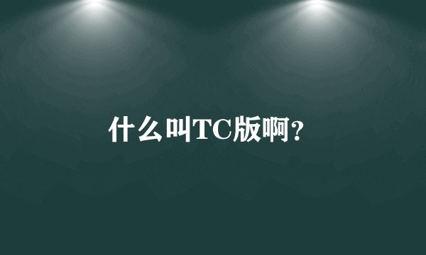 什么叫TC版啊？