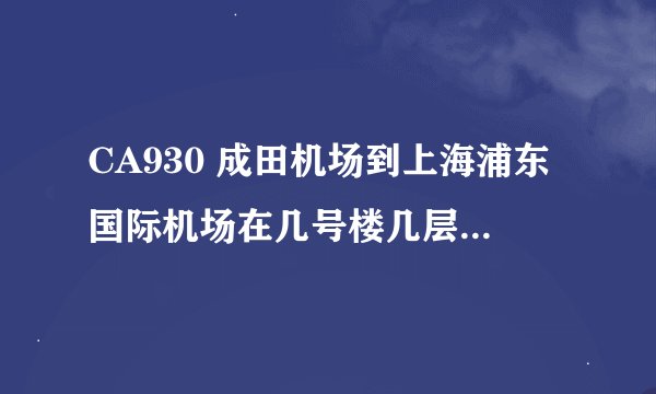 CA930 成田机场到上海浦东国际机场在几号楼几层接机的（说具体点）谢谢