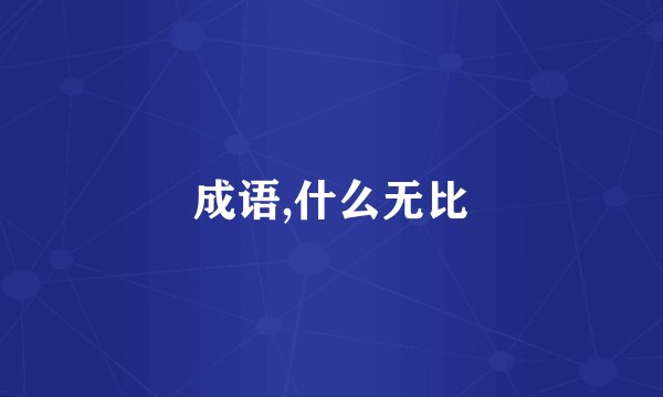 成语,什么无比