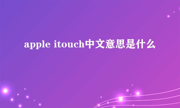 apple itouch中文意思是什么