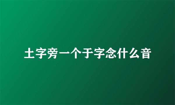 土字旁一个于字念什么音