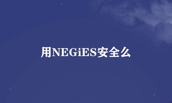 用NEGiES安全么