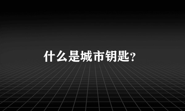 什么是城市钥匙？
