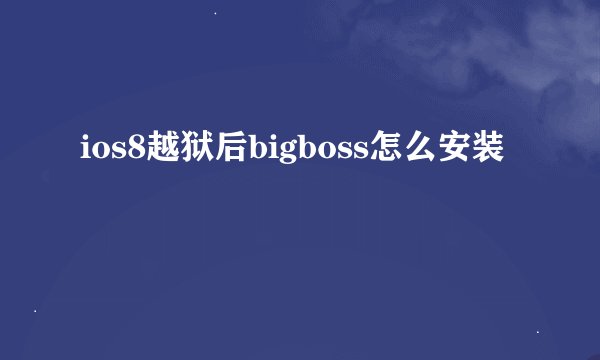 ios8越狱后bigboss怎么安装