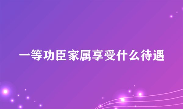 一等功臣家属享受什么待遇