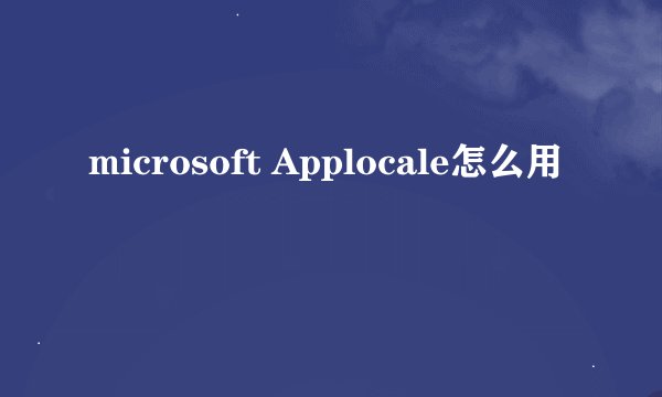 microsoft Applocale怎么用