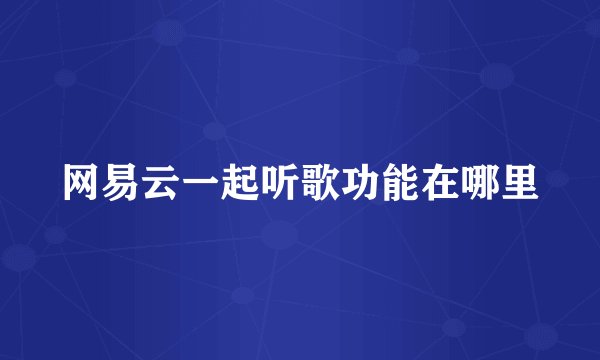 网易云一起听歌功能在哪里