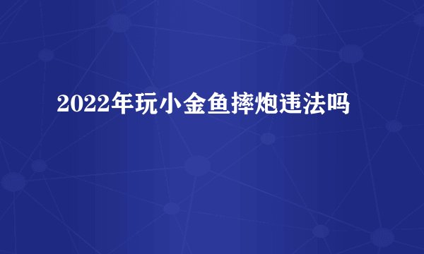2022年玩小金鱼摔炮违法吗