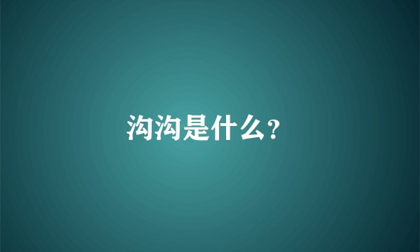 沟沟是什么？