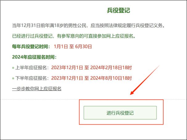 征兵网兵役登记流程