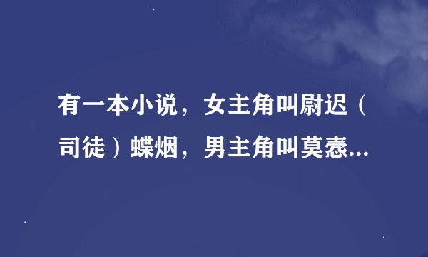 有一本小说，女主角叫尉迟（司徒）蝶烟，男主角叫莫悫，谁知道名字叫什么?