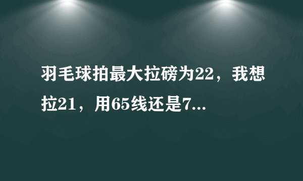 羽毛球拍最大拉磅为22，我想拉21，用65线还是75线好?