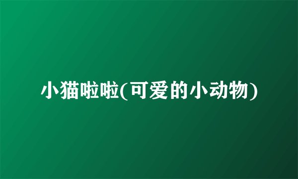 小猫啦啦(可爱的小动物)