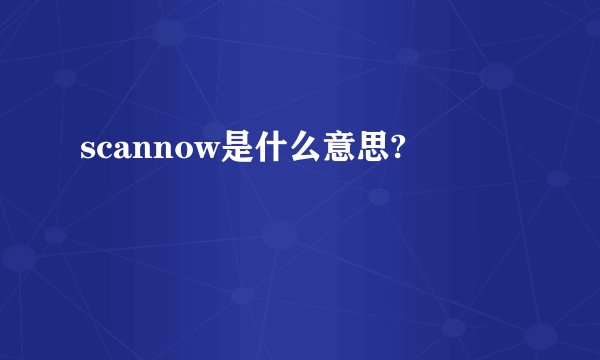 scannow是什么意思?