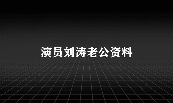 演员刘涛老公资料
