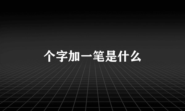 个字加一笔是什么