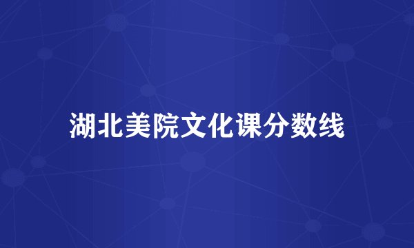 湖北美院文化课分数线