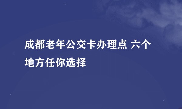 成都老年公交卡办理点 六个地方任你选择