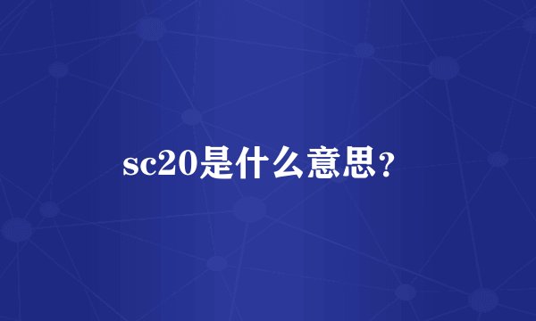 sc20是什么意思？