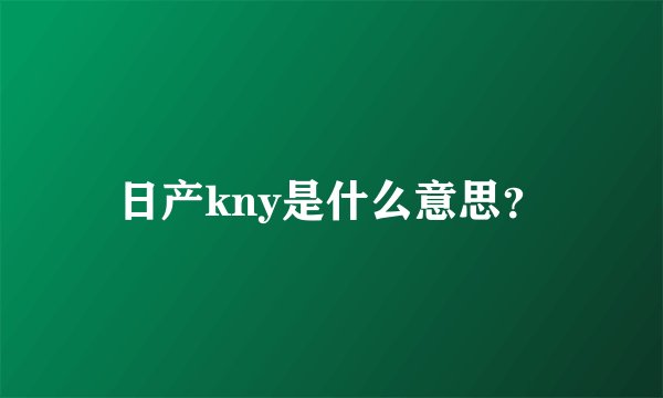 日产kny是什么意思？