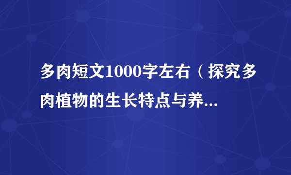 多肉短文1000字左右（探究多肉植物的生长特点与养护技巧）