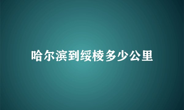 哈尔滨到绥棱多少公里