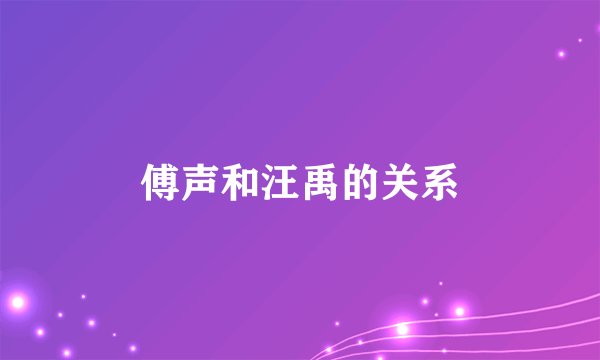 傅声和汪禹的关系