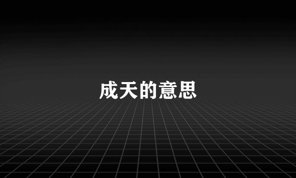 成天的意思