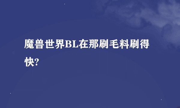 魔兽世界BL在那刷毛料刷得快?