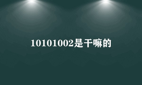 10101002是干嘛的