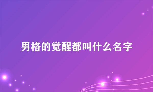男格的觉醒都叫什么名字