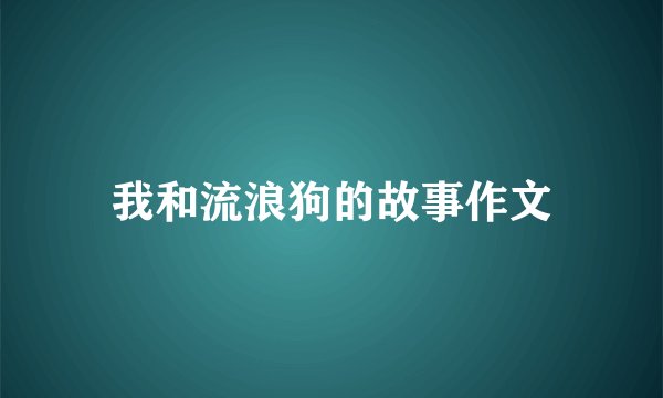 我和流浪狗的故事作文