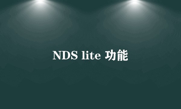 NDS lite 功能