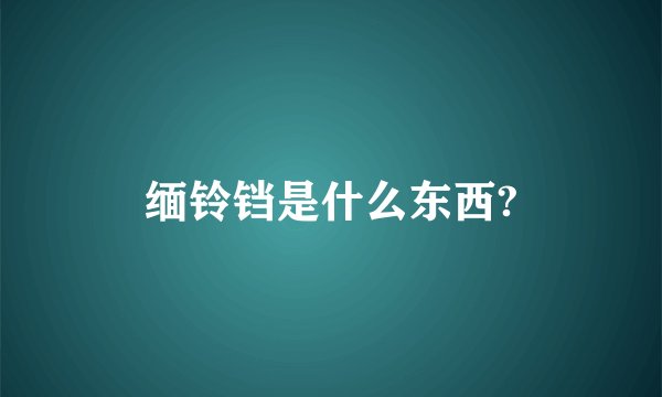 缅铃铛是什么东西?
