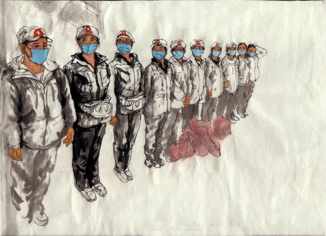 甘肃一美术教师在卫生纸上画抗疫连环画，绘画内容有多感人？