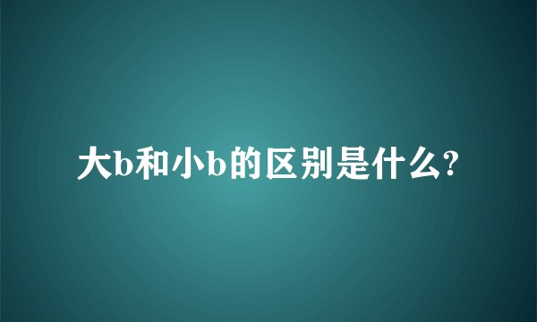 大b和小b的区别是什么?