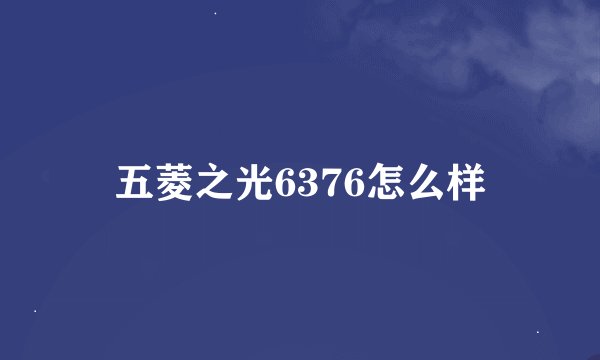 五菱之光6376怎么样