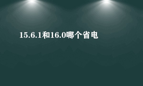 15.6.1和16.0哪个省电