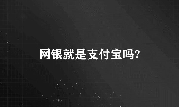 网银就是支付宝吗?