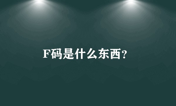 F码是什么东西？