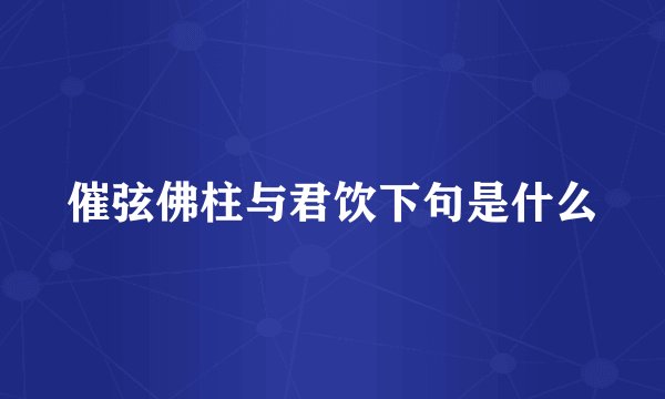 催弦佛柱与君饮下句是什么