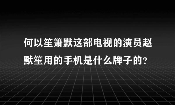 何以笙箫默这部电视的演员赵默笙用的手机是什么牌子的？